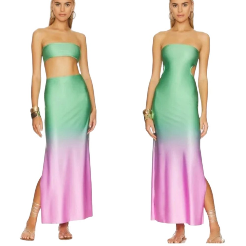 Baobab REVOLVE Reversible Pink Green Ombre Mambo Maxi Dress Size Small NWT